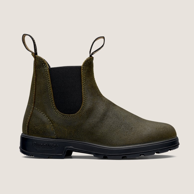 Bottes En Daim Originales Pour Femmes Olive Foncé Blundstone
