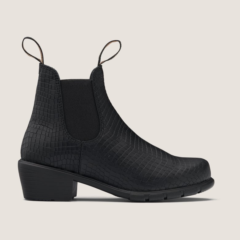 Blundstone Série Pour Femmes Bottes à Talons Crocodile Noir