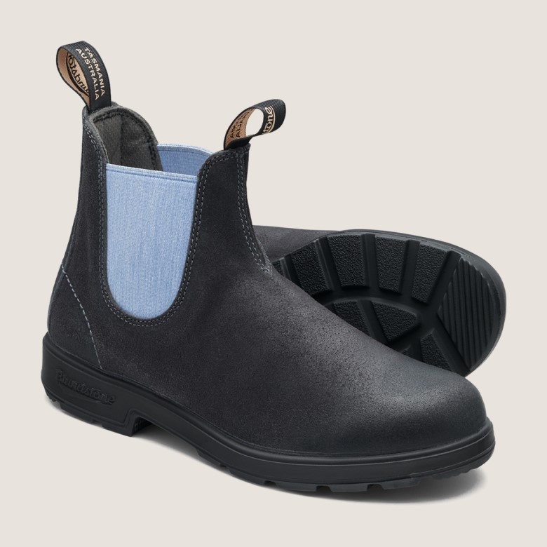 Bottes En Daim Blundstone Originals Pour Hommes Gris Acier/bleu
