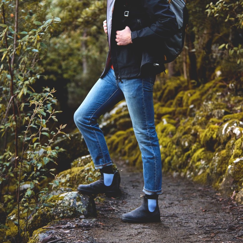 Bottes En Daim Blundstone Originals Pour Hommes Gris Acier/bleu