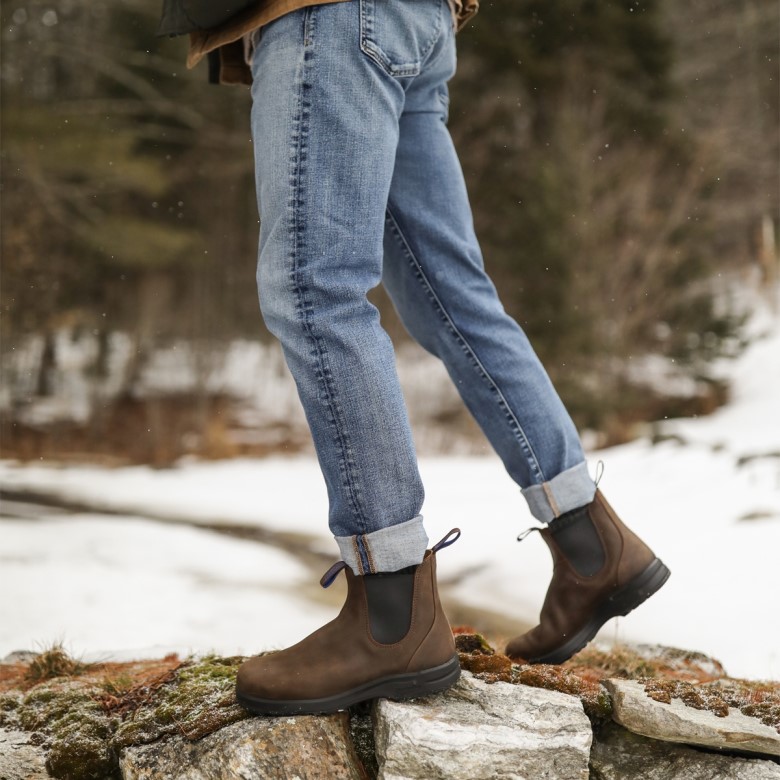 Bottines Chelsea Thermiques Tout Terrain Homme Marron Antique Blundstone