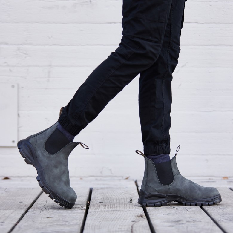 Blundstone - Bottines Chelsea Lug Exclusives Pour Hommes Noir Rustique