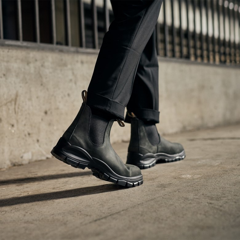 Blundstone - Bottines Chelsea Lug Exclusives Pour Hommes Noir Rustique