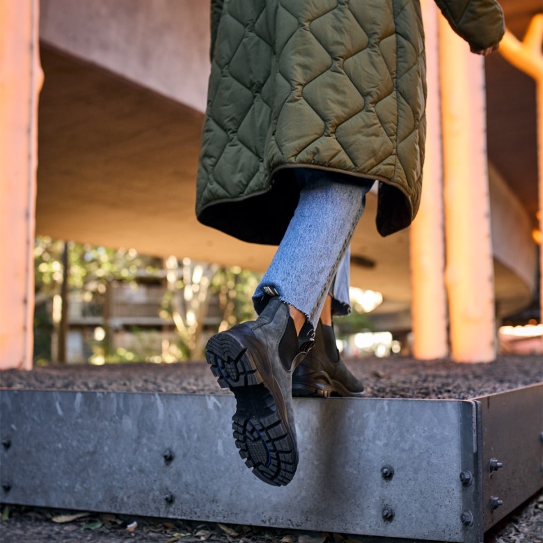 Bottes Chelsea Lug Pour Femmes Noir Rustique Blundstone