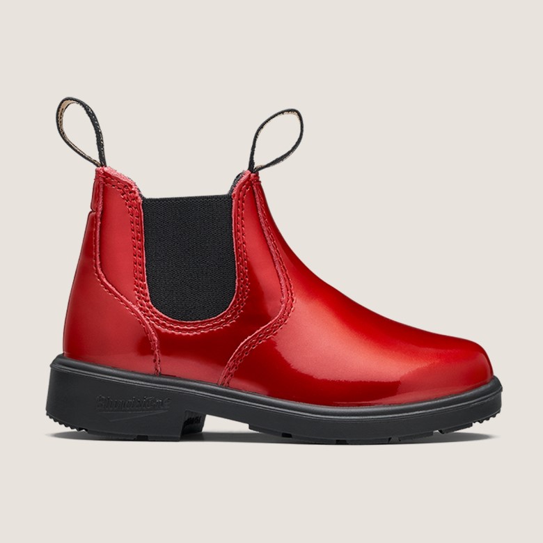 Blundstone Kids' Series Bottines Chelsea Rouge Verni