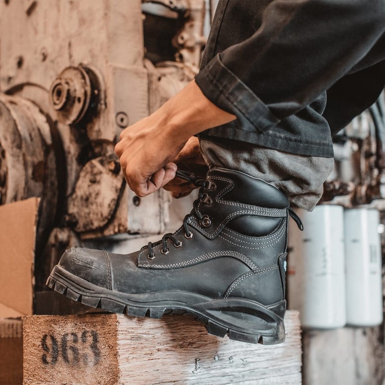 Bottes Zippées De La Série De Travail Noir Blundstone