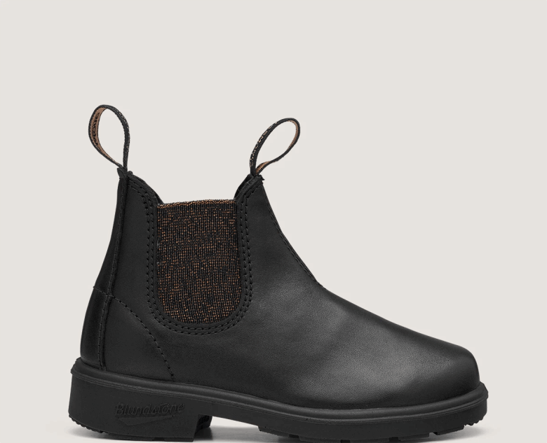 Blundstone Kids' Series Bottines Chelsea Noir/scintillement Doré